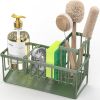 Kitchen Sink Caddy, Sponge Holder for Kitchen Sink, Kitchen Sink Organzier and Storage with High Brush Holder, 304 Stainless Gadgets Sink Accessories