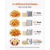 French Fry Cutter, Commercial Vegetable Chopper with 4 Blades (1/2", 3/8", 1/4" & 6-Wedge with Corer)