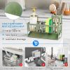 Kitchen Sink Caddy, Sponge Holder for Kitchen Sink, Kitchen Sink Organzier and Storage with High Brush Holder, 304 Stainless Gadgets Sink Accessories